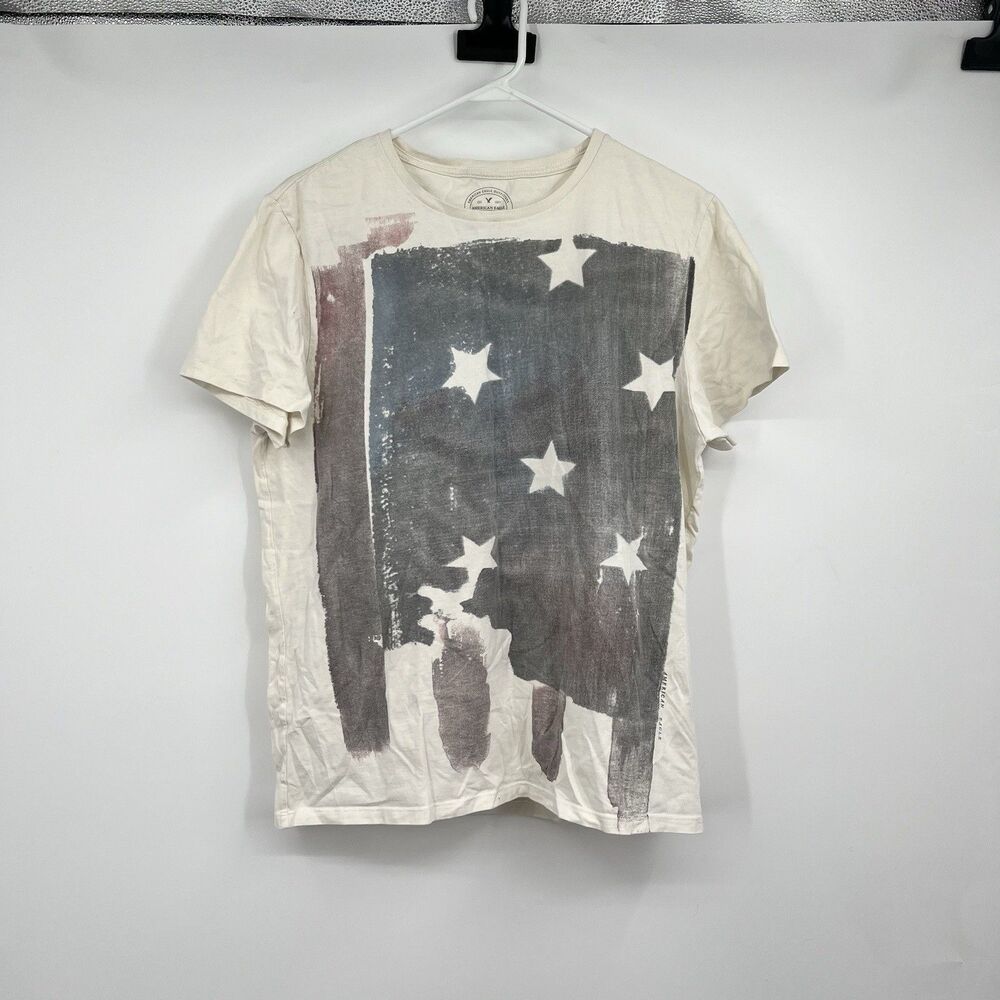 Mens American Eagle American Flag Shirt Athletic Fit XL